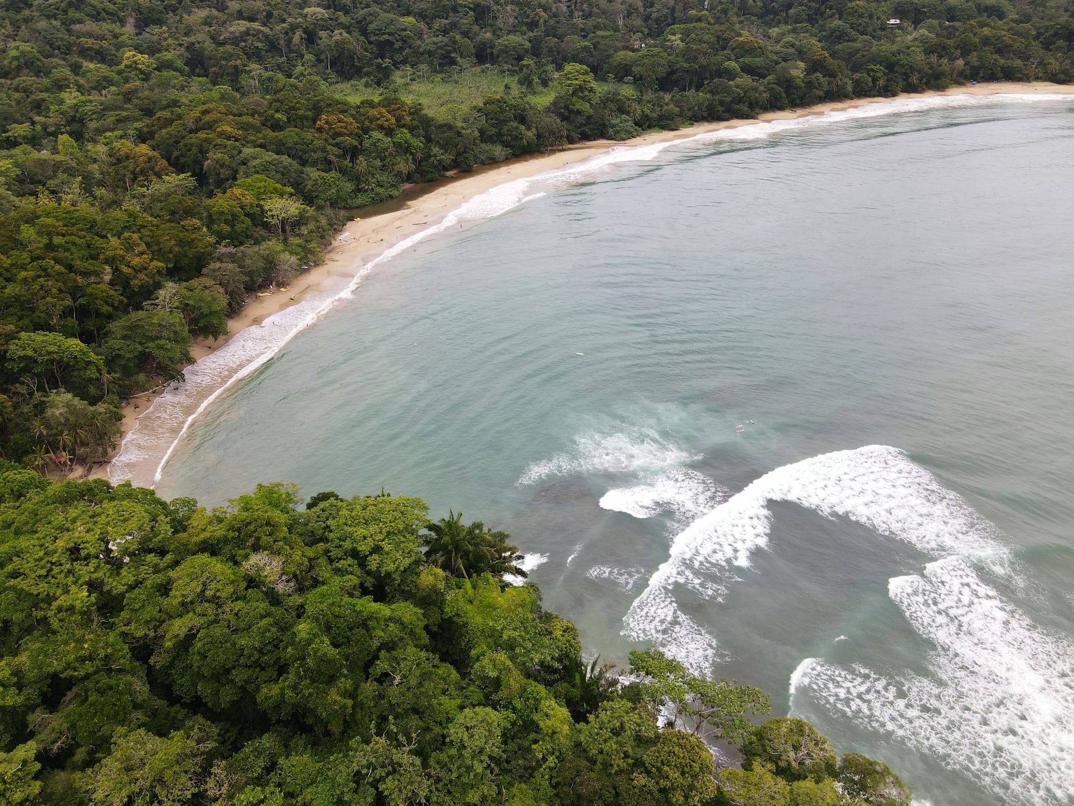 Jungle-backed bay on Costa Rica’s southern Caribbean coast