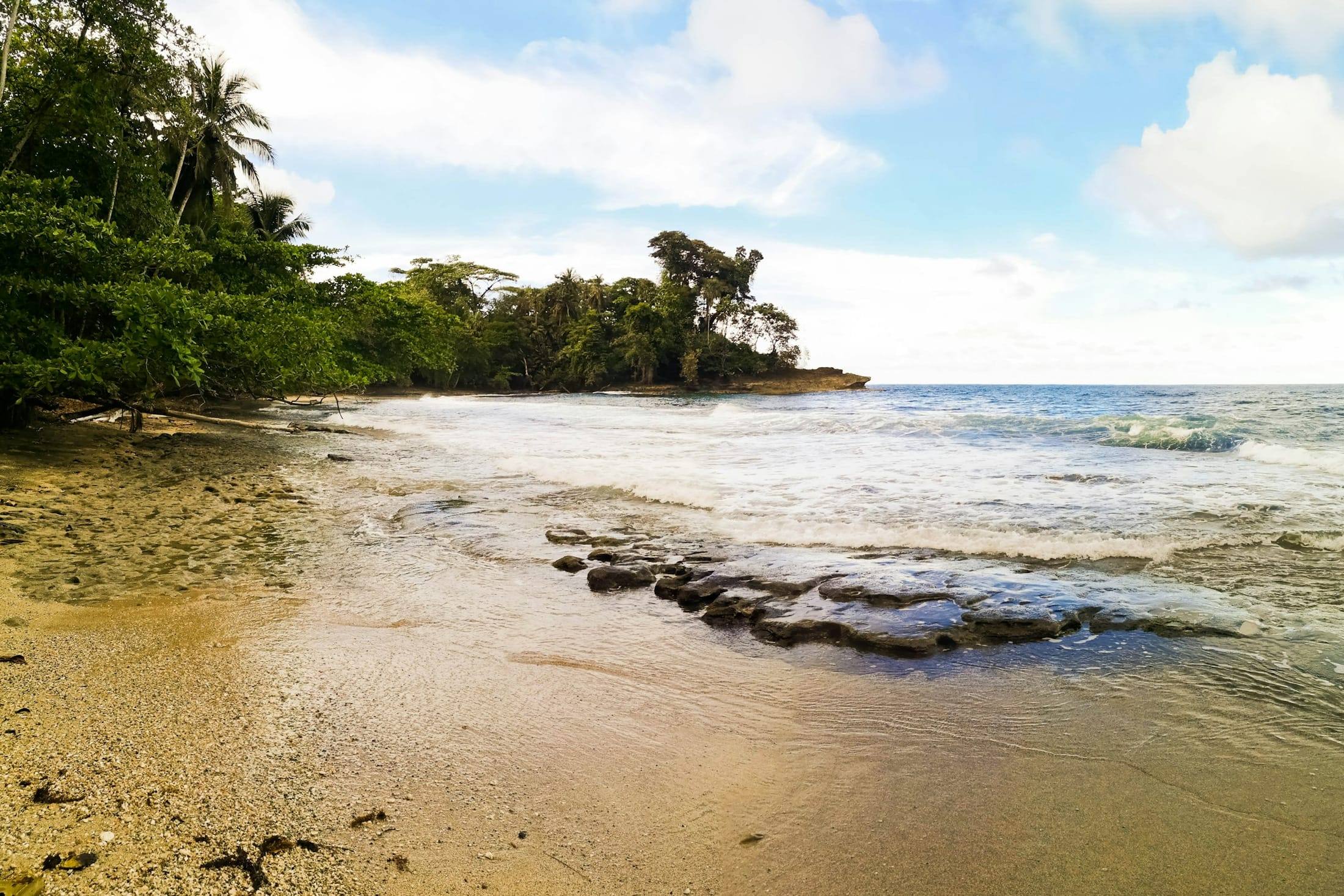 Golden beach at Punta Mona, near Manzanillo on the southern Caribbean coast